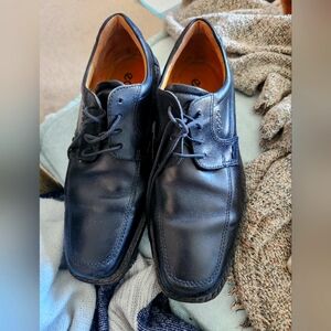 ECCO LACE SHOCK POINT MENS DRESS SHOES SIZE 11 WIDE BLACK